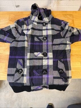 Juniors Fox Racing Sherpa-Lined Hooded Jacket in Black & Purple